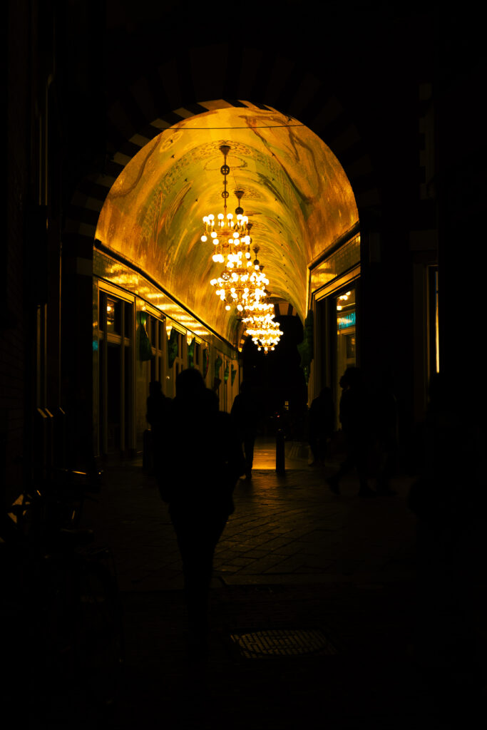Amsterdam, nuit, street photo, photographie nocturne, tunnel